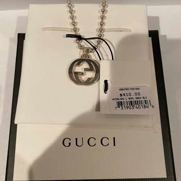 Gucci Double G Interlocking Beaded Necklace - Picture 1 of 6